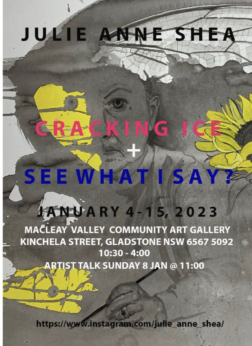 See What I Say? exhibition poster — self portrait with sunflowers