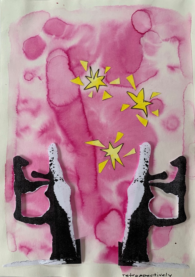 Retrospectively — mirror image figures with Lichtenstein stars