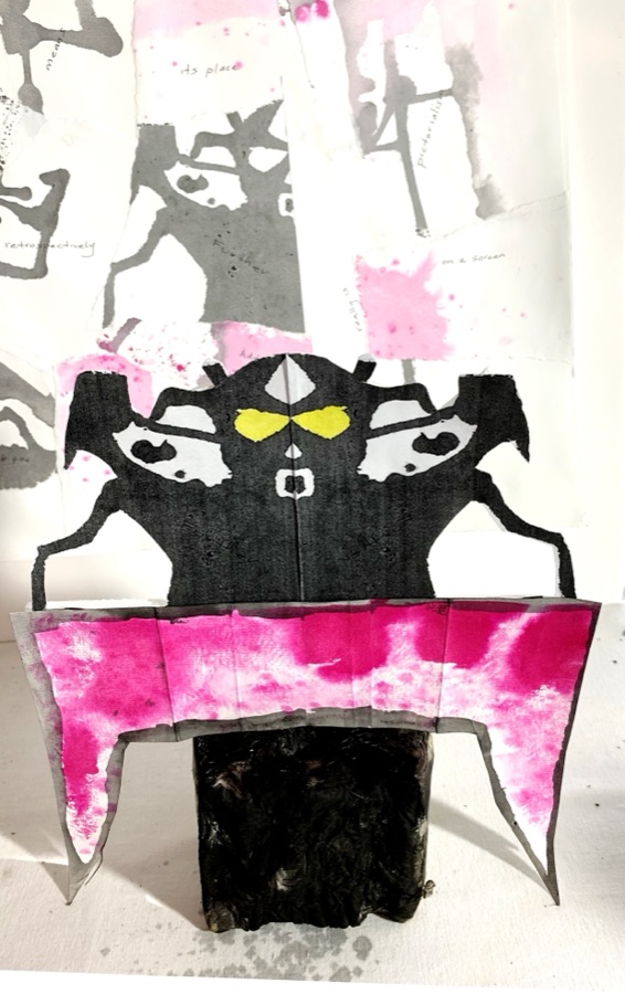 Fuhrer — devil face figure on a throne of ink soaked paper
