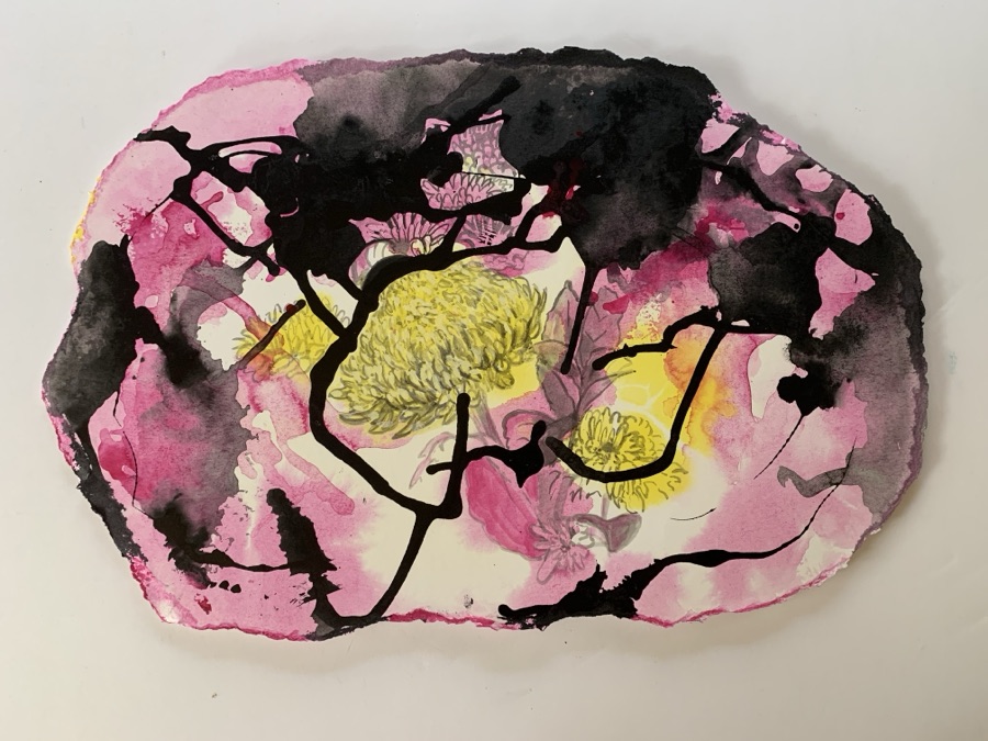 Ripped Faith and Disbelief — cut-out layered ink splash