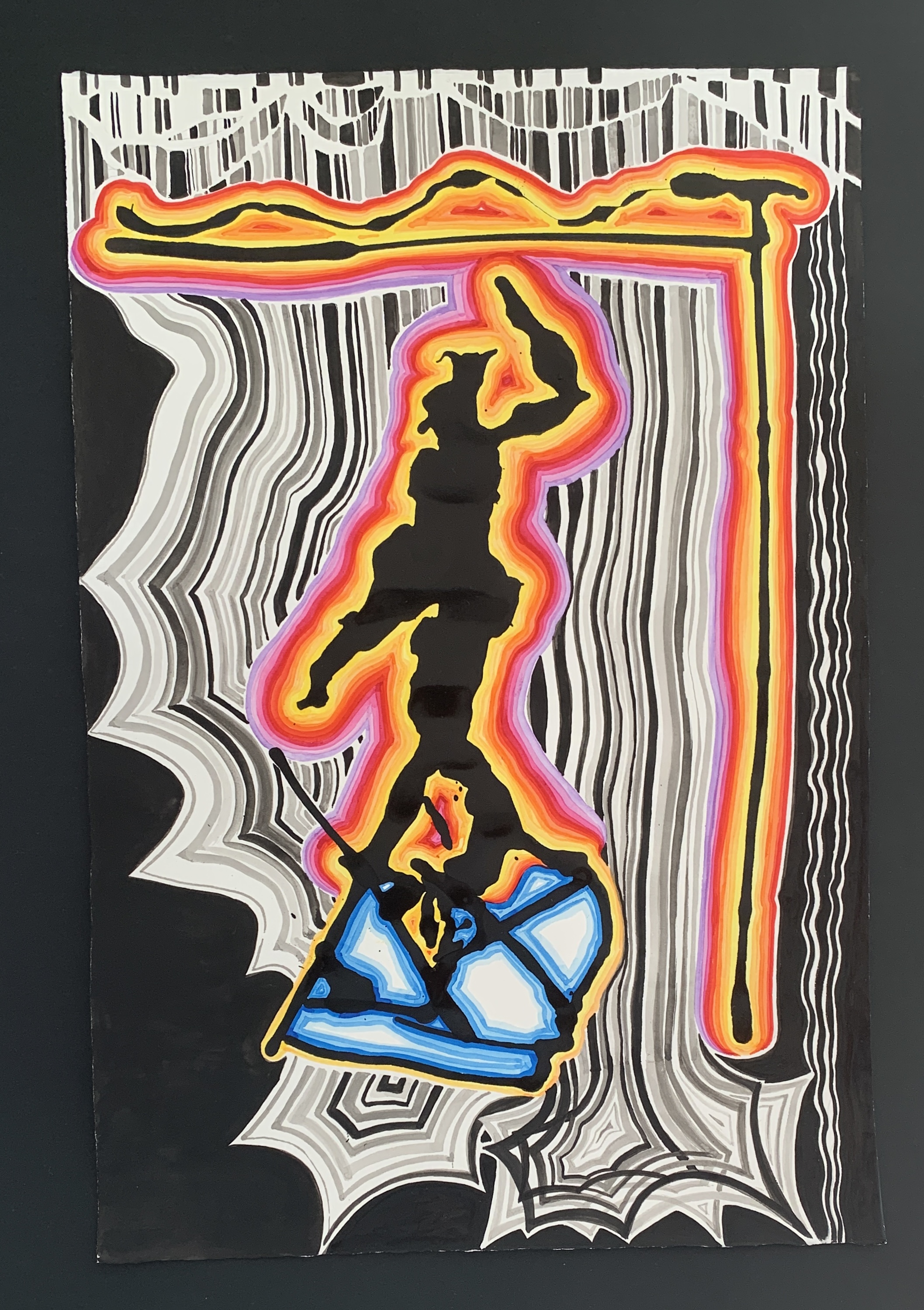Strike! ink and brush on paper 57 x 38 2026