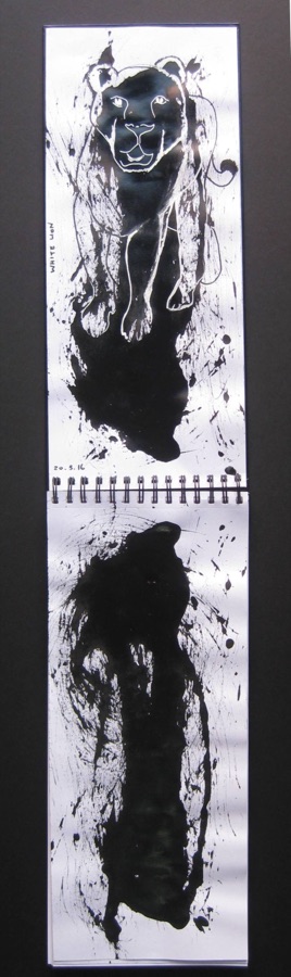 White Lion — lion found in squashed ink stain on diary pages