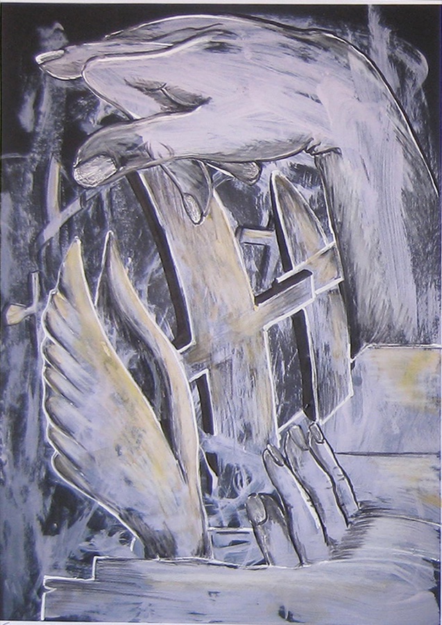 Gesture Elaborate Cemetery — gouache on paper