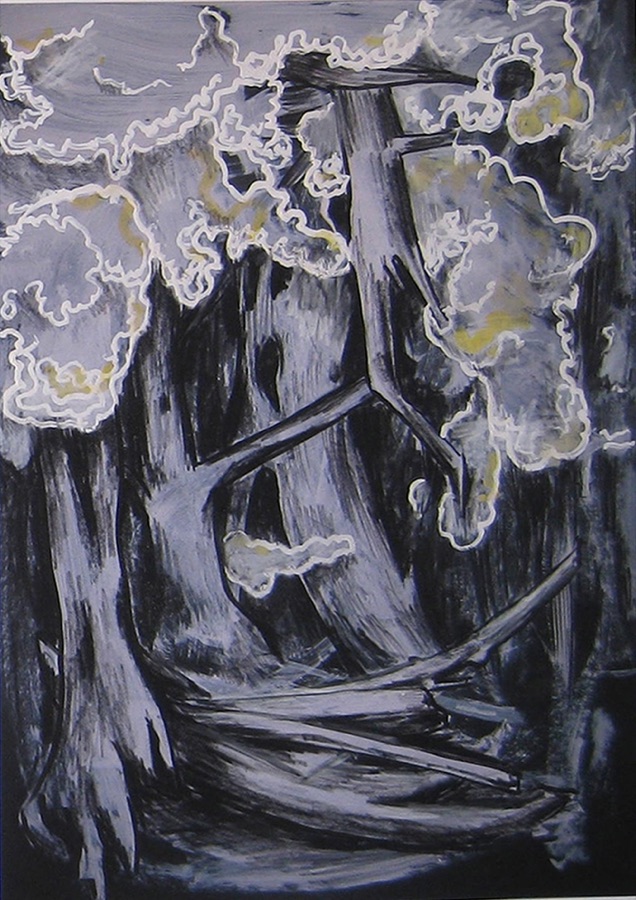 Forest Prevaricate Laughter — gouache on paper