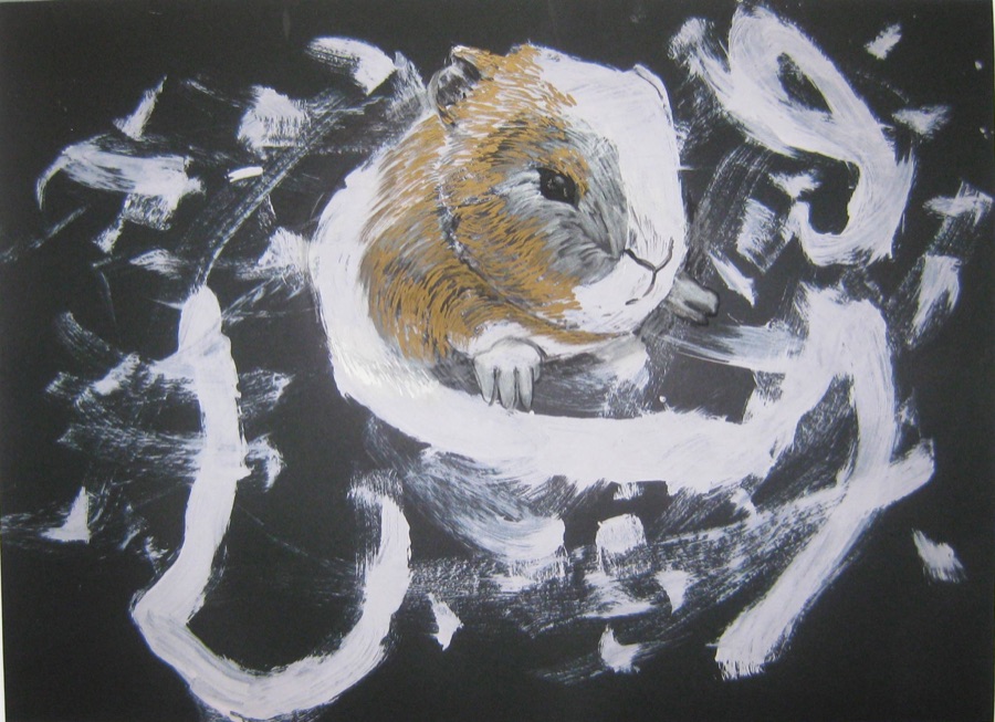 Halcyon Oceanwave Guineapig — gouache on paper