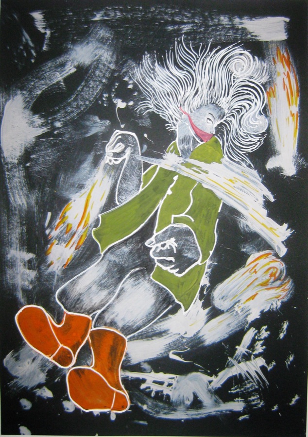 Myself Comingled Storm — gouache on paper