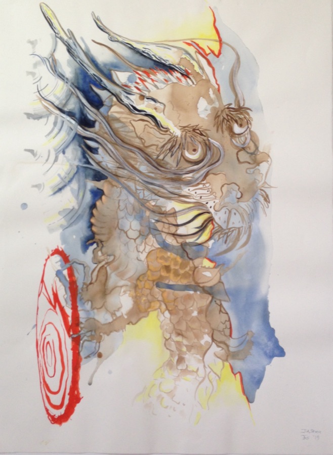 Raijin and Raiju — ink apparition