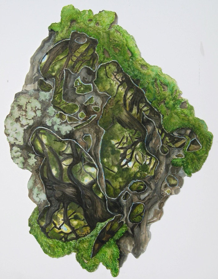 One In Three — body form camouflaged in forest landscape